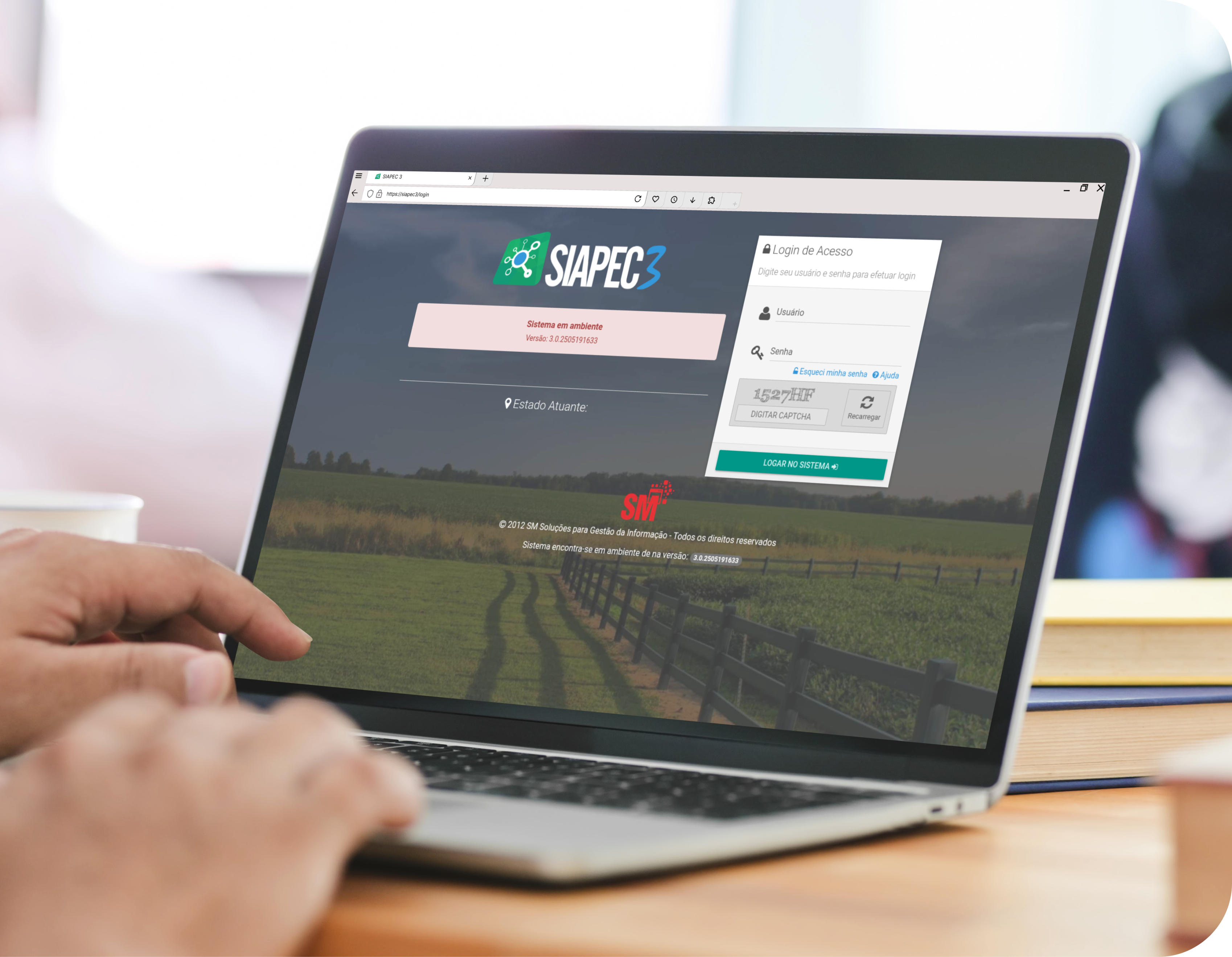 SIAPEC3 tela de login