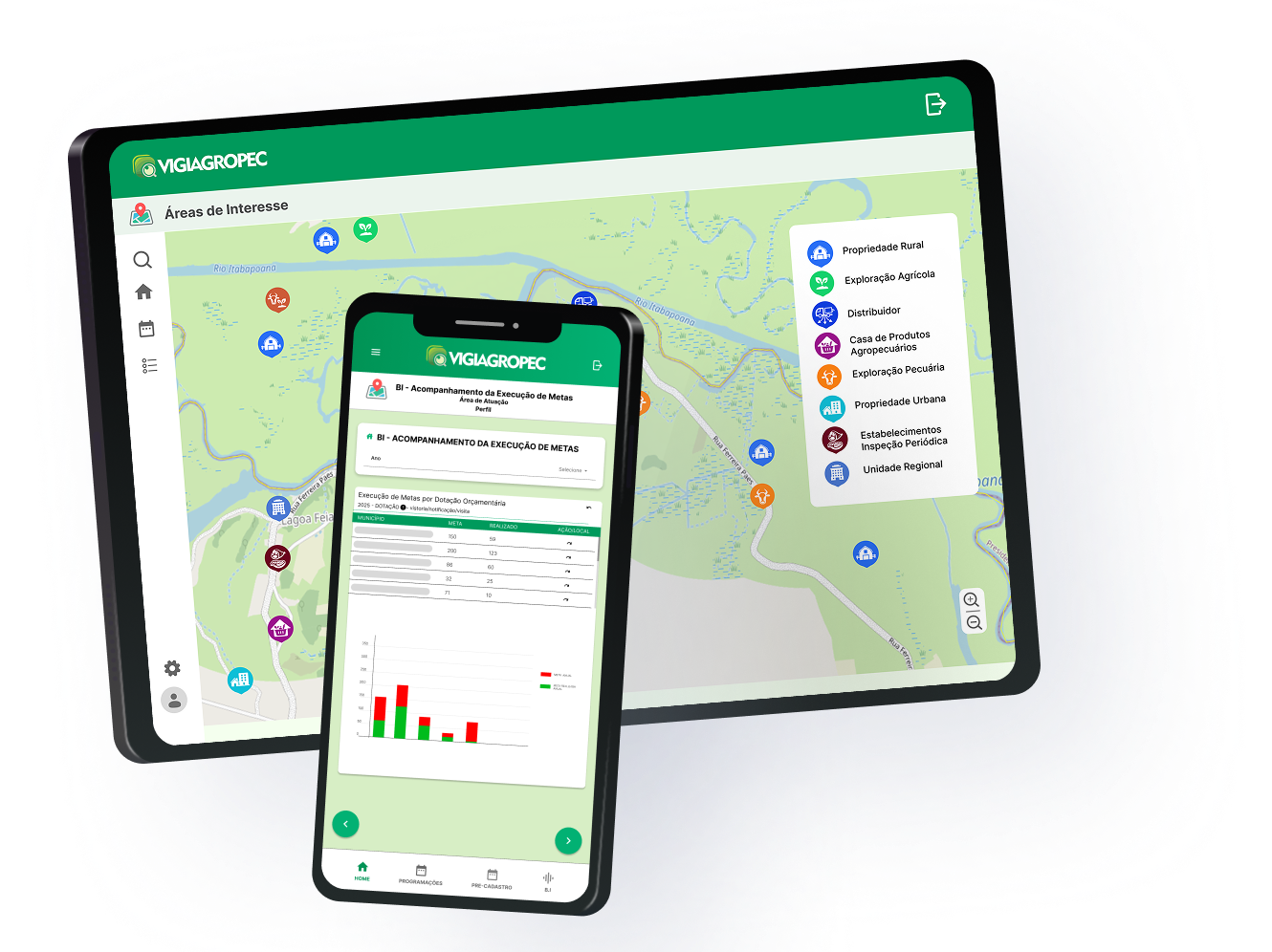 Mockup do app VIGIAGROPEC
